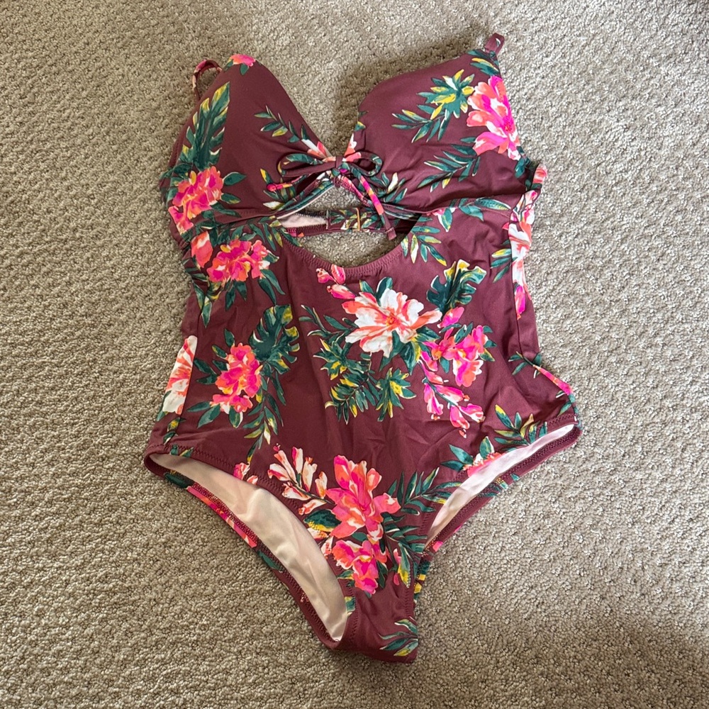 Shade & Shore Kids Floral One Piece - Pink and Green